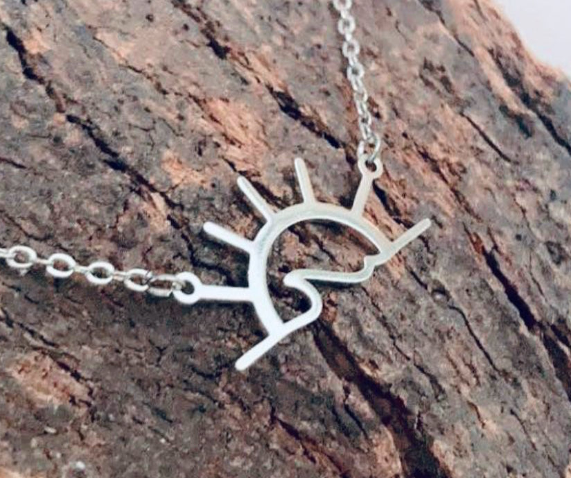 Collar de sol y ola, Colgante ola, collar sol, collar ola, collar surfero, surf, colgante de sol, joyas de sol y ola, verano, mar, SUNSHINE.