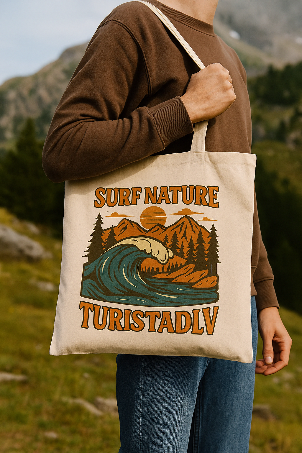 Bolsa de camping retro, perfecta para aventureros, tote bag,compras ecológicas, días de playa, regalo para amantes de la naturaleza, regalo de vida al aire libre.