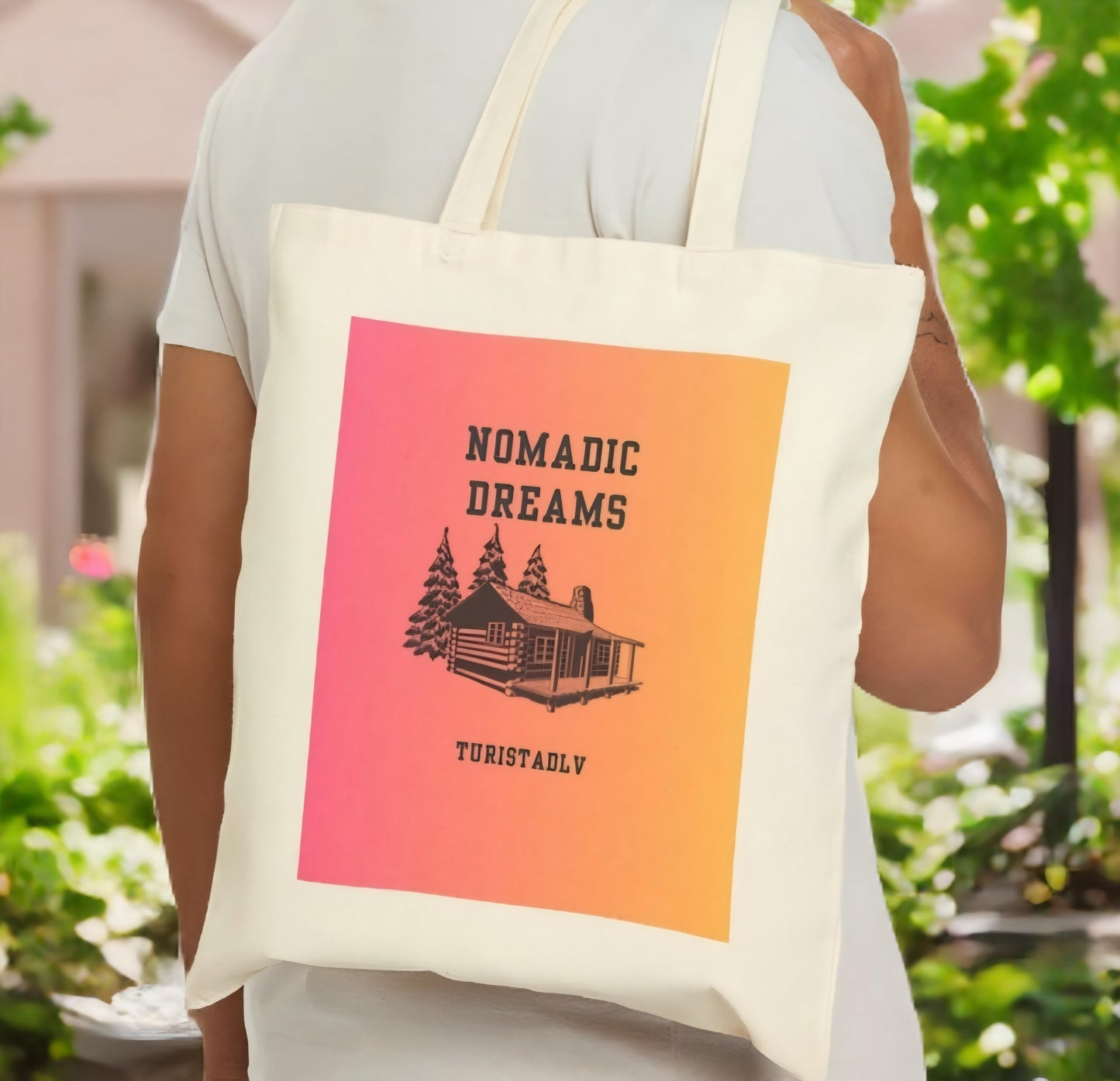 Traveler's tote bag, travel bag, inspirational bag, travel gift, excursion, nomad bag, woodland bag, new home gift.