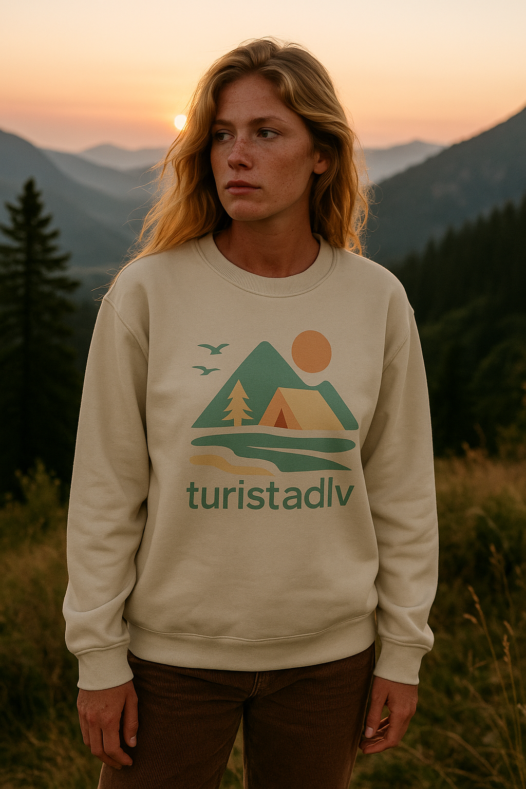Sudadera unisex de cuello redondo inspirada en la naturaleza, Ambientes acogedores al aire libre, ropa casual, ropa de senderismo, regalo para aventureros