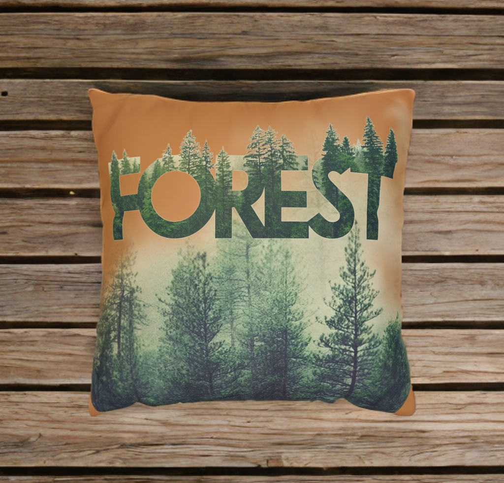 Funda de cojín con temática de bosque, decoración acogedora para el hogar, regalo de amantes de la naturaleza, vibraciones salvajes, camping