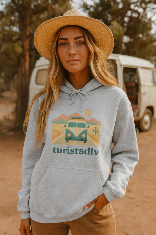 Sudadera de camper, sudadera con capucha de viaje, regalo para viajeros, viaje por carretera de verano, ropa de aventura acogedora, van Life