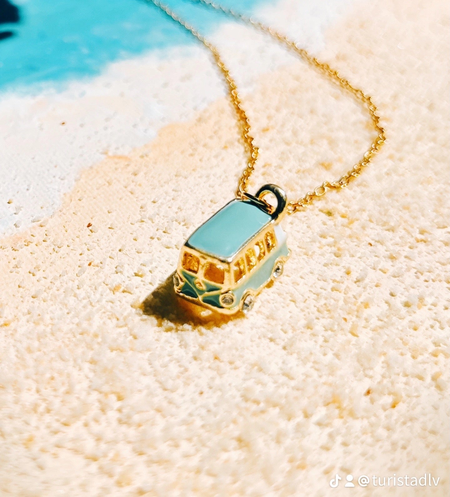 Vintage Steel and Enamel Van Necklace – Boho Chic Jewelry for Travelers, Adventurers, and Nature Lovers, van necklace, van life, VW, camper, van, traveler Van Life Necklace.