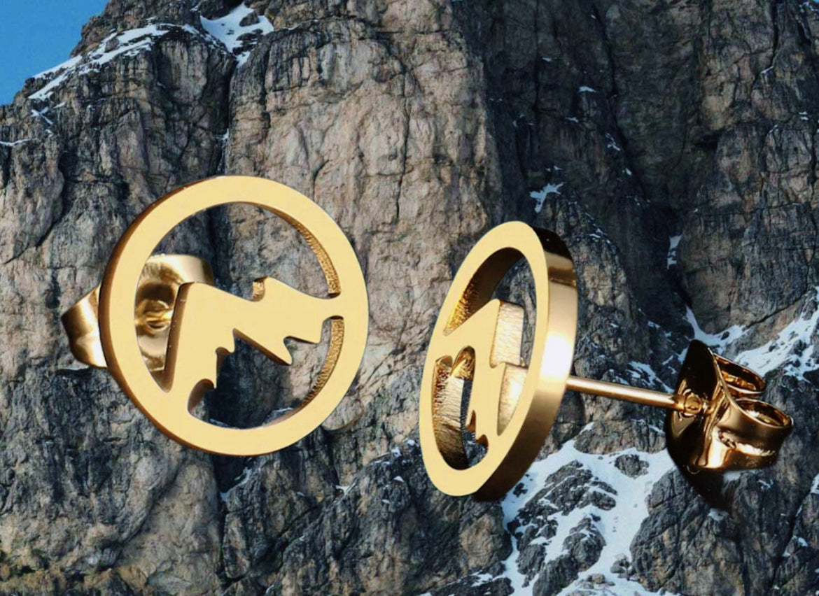 Mountain earrings, HOLY MOUNTAIN, Mountain earrings, mountain range, mountain jewelry, hiker, trekker, backpacker.