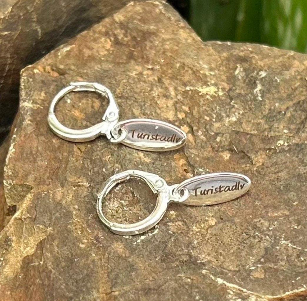 Traveler earrings, TURISTADLV, Hoops, traveler jewelry, traveler gift, free, travel, backpacker, hoop earrings, stackable hoops, surfing
