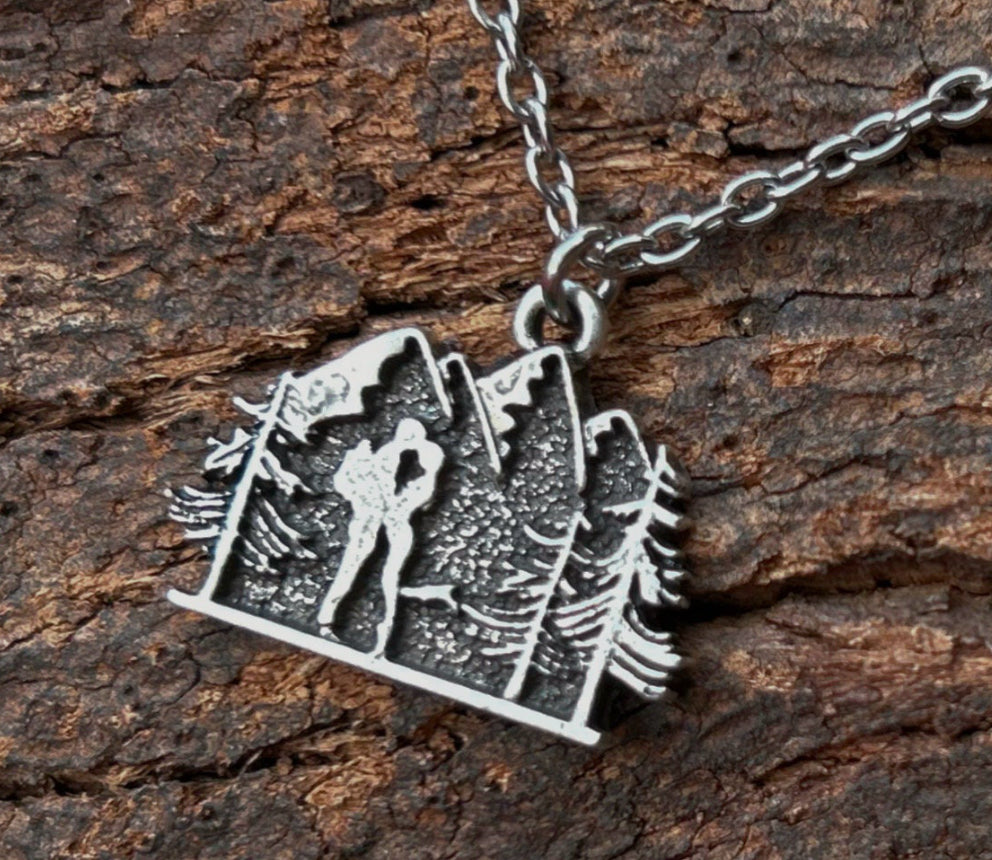 Mountain necklace, mountain gift, mountain pendant, mountain charm, mountain range necklace, couples necklace, traveler necklace.