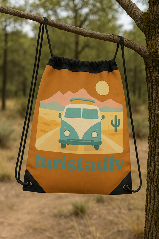 Bolsa con cordón retro, Camper, mochila de viaje en carretera, regalo de viaje, furgoneta