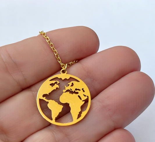 Colgante de mundo, collar de MUNDO, collar de Viajero, regalo viajero, mapamundi, globo terráqueo,regalo de viaje, nómada, joyas de viaje