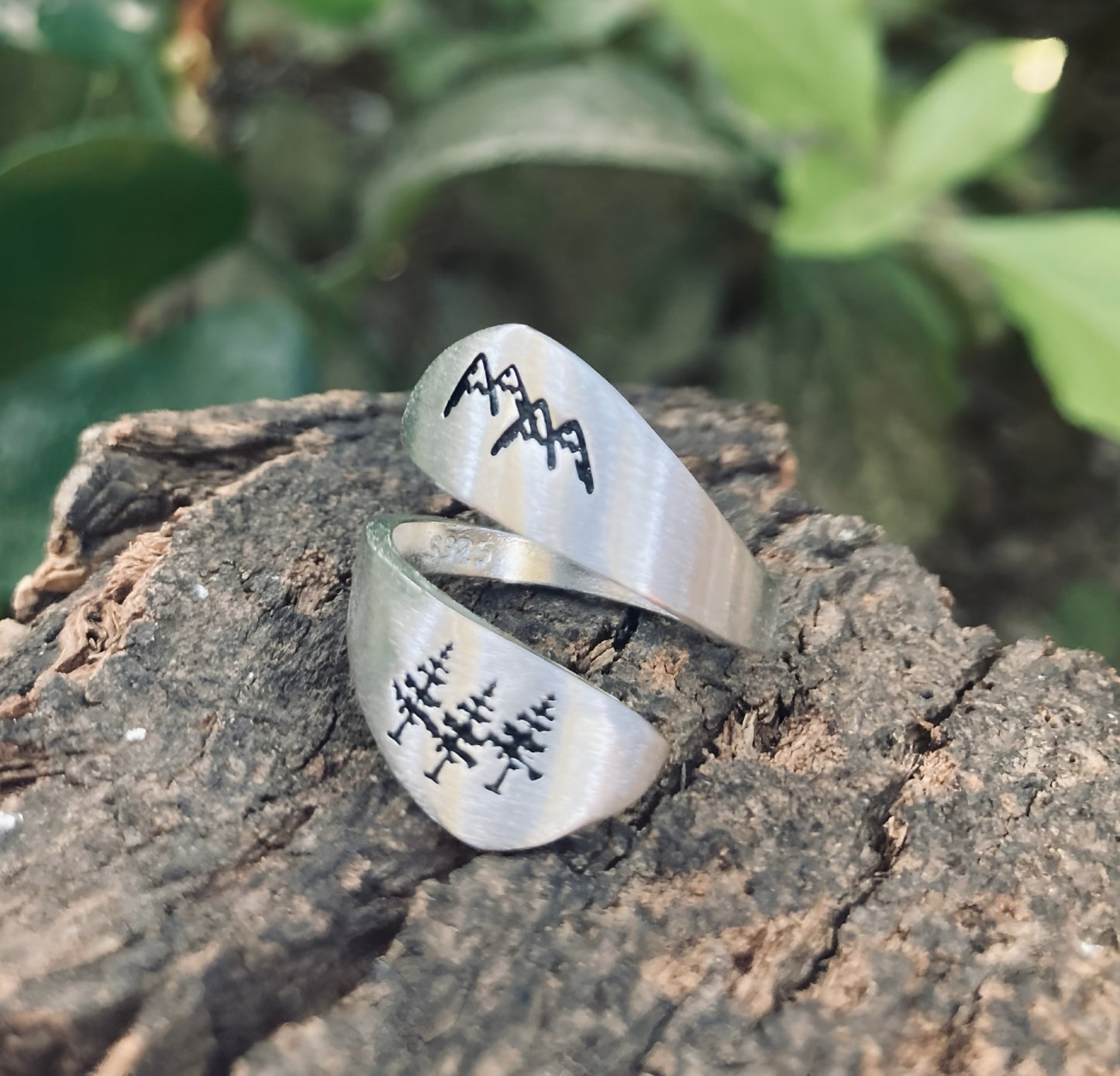 Mountain ring, Way to the top, Adventurer ring, mountain ring, spiral ring, mountain jewelry, forest, mountain range, hiker.