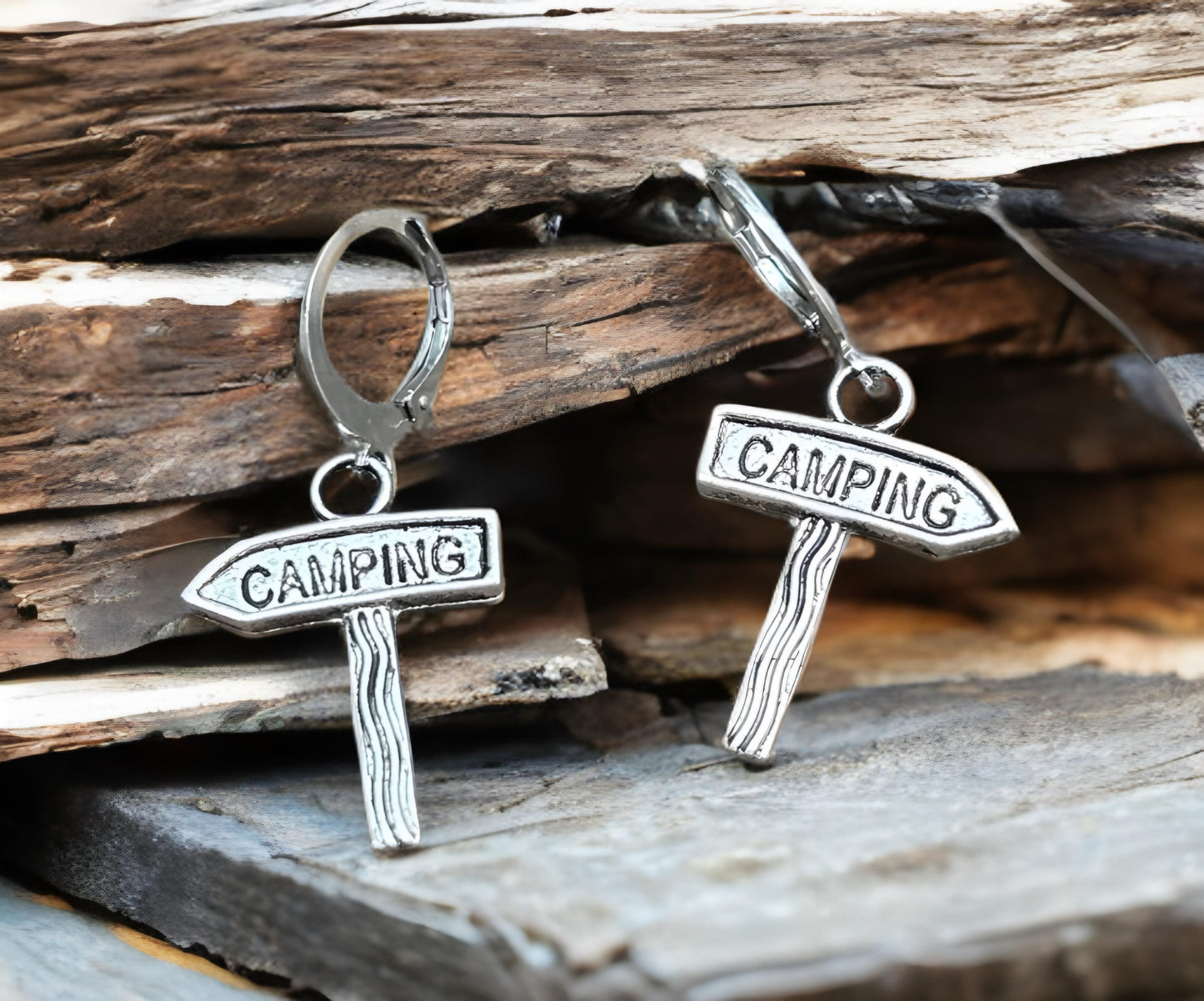 Camping, camper, earrings, hoops, CAMPINGVIBES, excursion, hiker, earring, traveler, trip, adventure, nomad, camping.