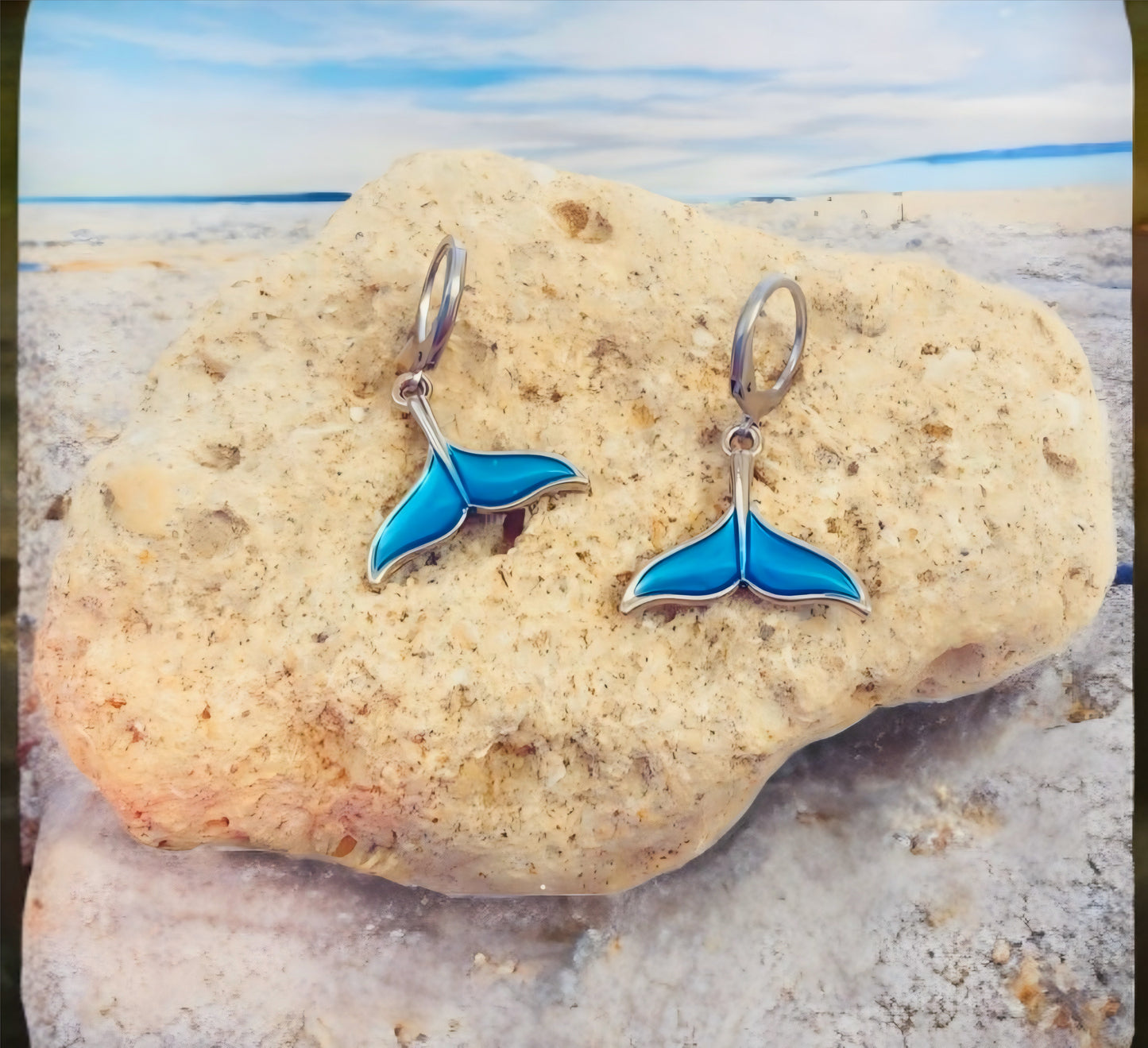 Whale tail hoop earrings, mermaid tail, mermaid earrings, whale tail earrings, mermaid, hoops, summer, surf, earrings.