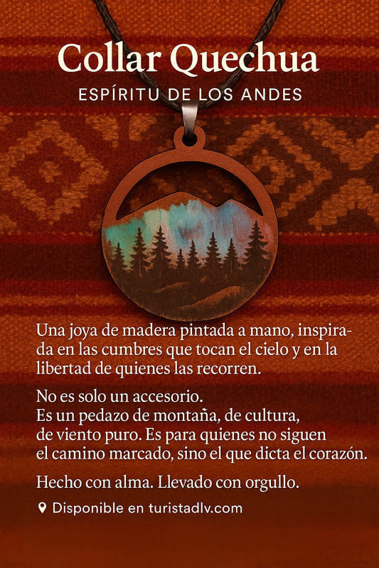 Collar de montaña, colgante montaña, encanto de cordillera, encanto paisaje, montañero, collar de madera, collar con colgante de montaña.