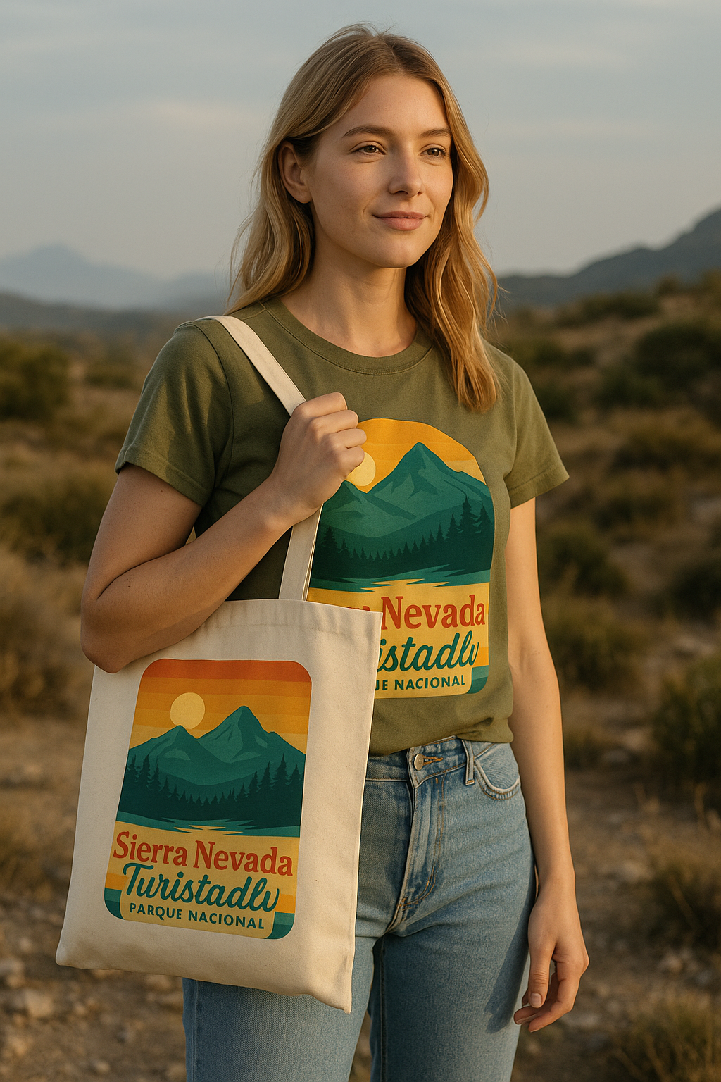 Bolsa de mano del Parque Nacional Sierra Nevada, bolsa de mano, tote bag, regalo para amantes de la naturaleza, bolsa de compras reutilizable.