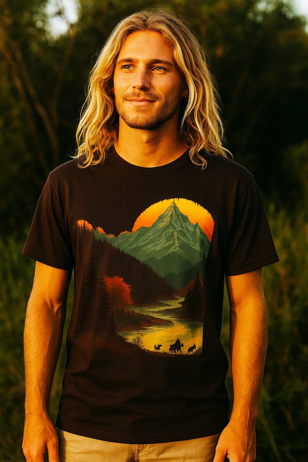 Mountain shirt, sunrise shirt, nature shirt, forest shirt, environmental gift