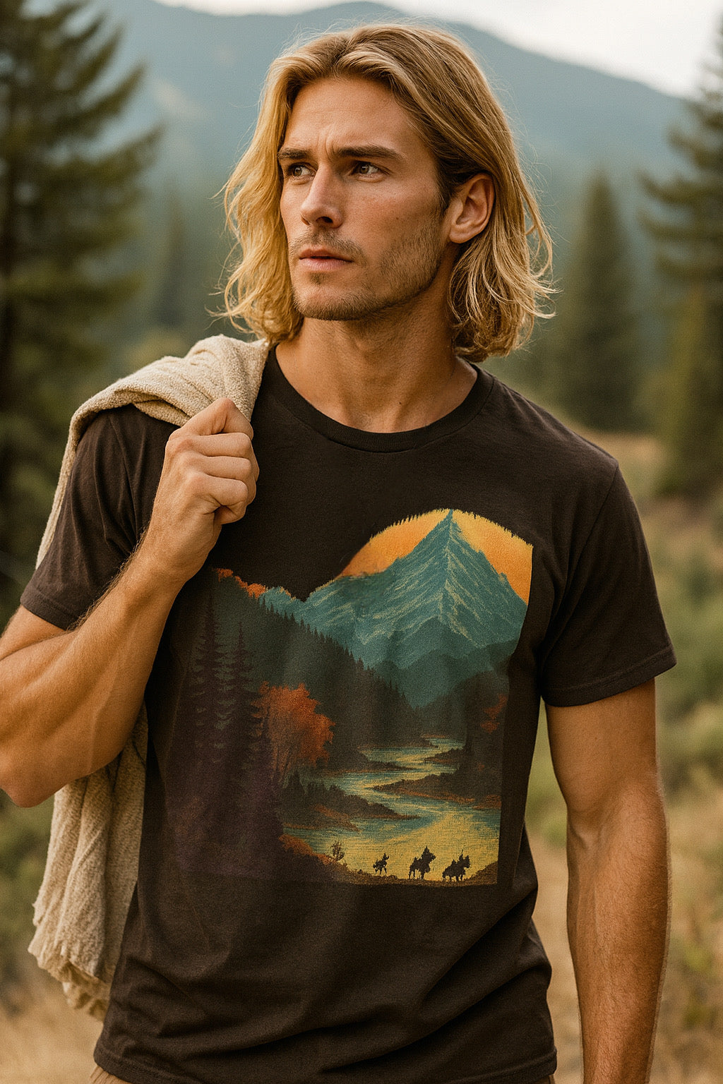 Mountain shirt, sunrise shirt, nature shirt, forest shirt, environmental gift