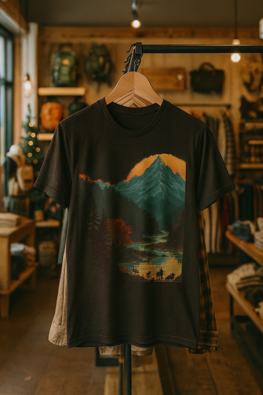 Mountain shirt, sunrise shirt, nature shirt, forest shirt, environmental gift