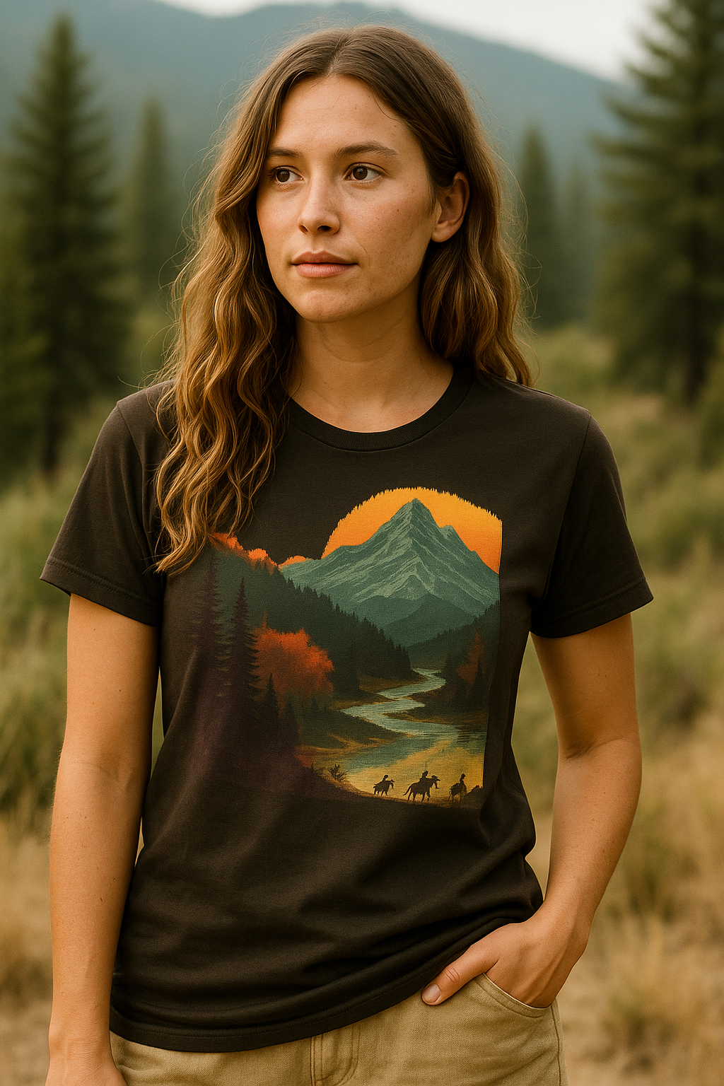 Mountain shirt, sunrise shirt, nature shirt, forest shirt, environmental gift