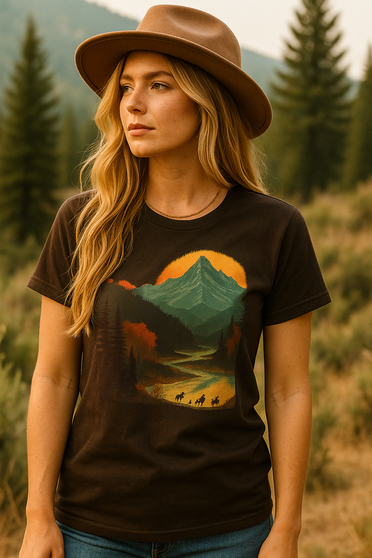 Mountain shirt, sunrise shirt, nature shirt, forest shirt, environmental gift