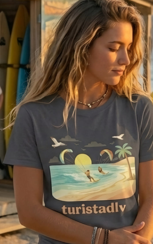 Camiseta de Kitesurf de Hombre y Mujer, Camiseta Surf Playa, Camiseta de Verano y Aventura, Regalo Surfero, Ropa Outdoor, camiseta de playa.