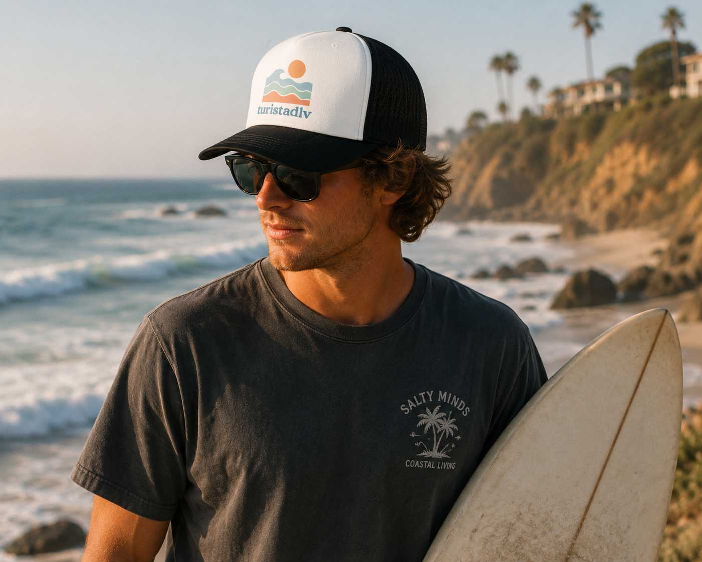 Gorra retro de olas, gorra de surfista, regalos de surf,  diseño de playero, regalo de vacaciones