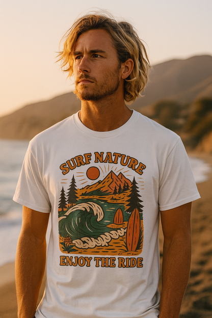 Camiseta naturaleza y surf, Disfruta del paseo, camisa estilo playa, ropa de verano, regalo de surf, camiseta para amantes de la naturaleza
