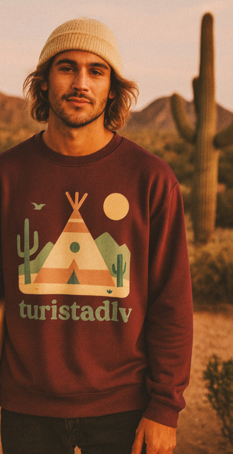 Sudadera  diseño de Tipi en el desierto, Ruta 66, Tipi indio de cabaña de aventura, regalo para amantes de la naturaleza, suéter de camping