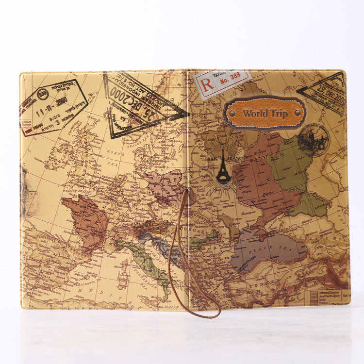 World map stereo passport holder, travel gift, traveler, passport, globetrotter