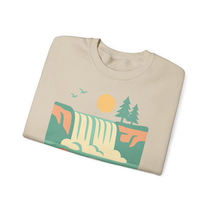 Sudadera de naturaleza, ropa para exteriores, suéter de cascada, regalo perfecto para los amantes de la naturaleza, ropa de viajes, río, mar.