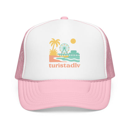 Gorra retro californiana, gorra de noria de playa retro, gorra de vacaciones, sombrero de visera muelle de santa Mónica.