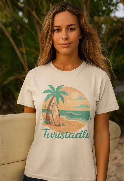 Camiseta con diseño de surf tropical, camiseta para amantes de la playa, ambiente de vacaciones, regalo para surfistas, atuendo de verano