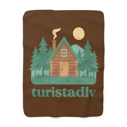 Manta de lana Sherpa de cabaña en el bosque, regalo de casa de campo Diseño acogedor de cabaña de troncos