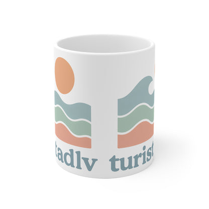 Taza de cerámica artística, diseño de olas costeras, perfecta para los amantes de la playa, regalo para ella, entusiastas de los viajes, decoración del hogar