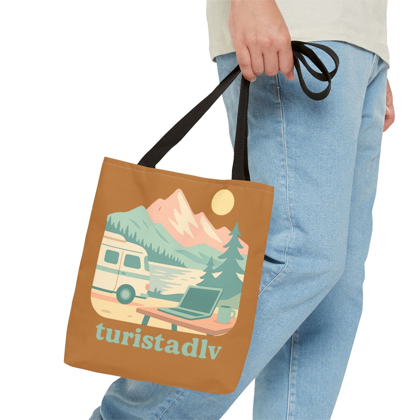 Bolso Tote Van Life, Ilustración de Montaña y Camper