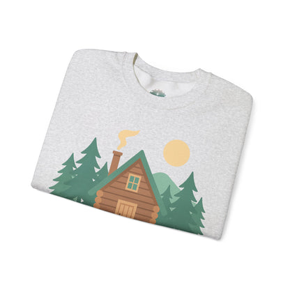 Sudadera de cabaña en el bosque, Paisaje natural de montaña, escena forestal, sudadera de paisaje natural, regalo de camping, viaje, montaña