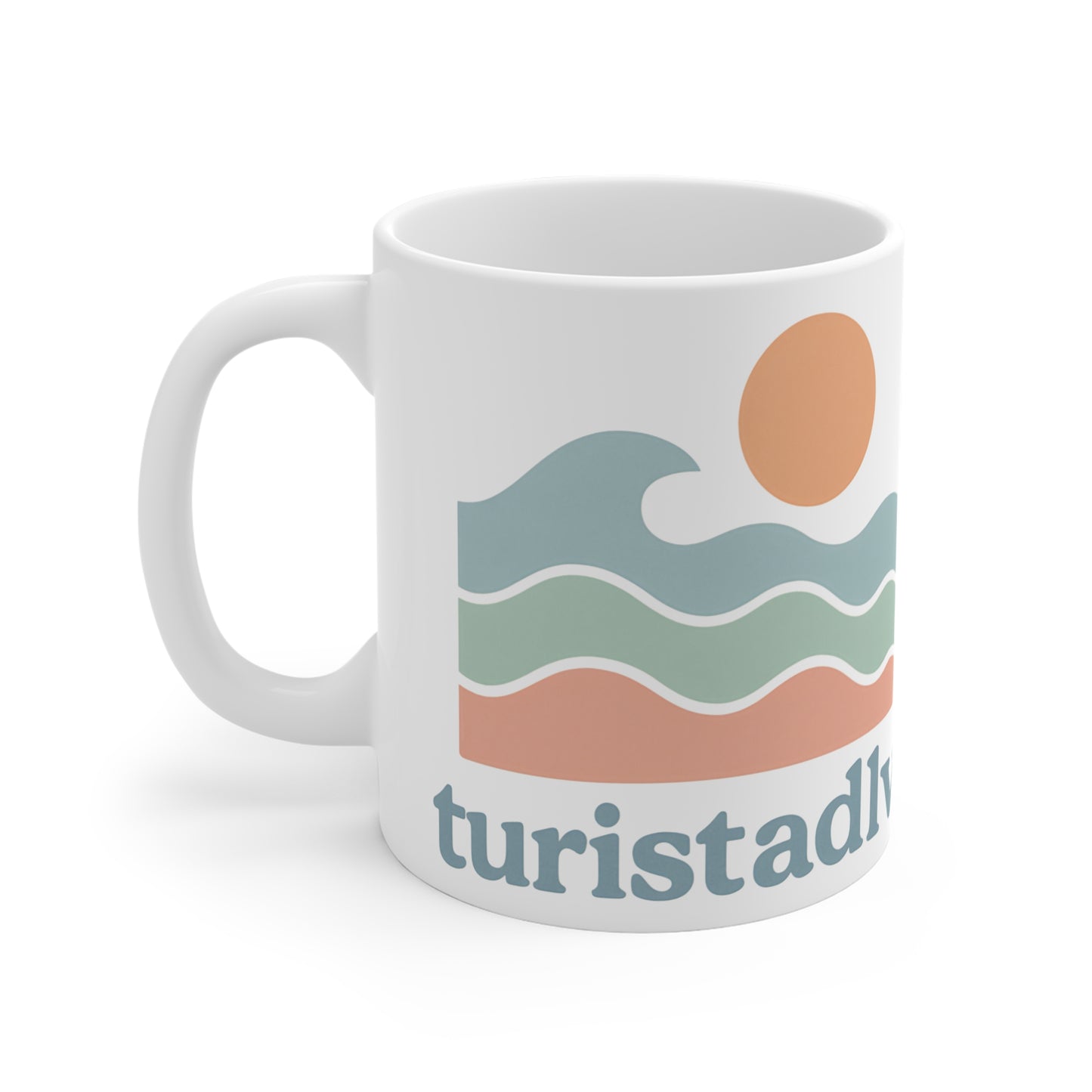 Taza de cerámica artística, diseño de olas costeras, perfecta para los amantes de la playa, regalo para ella, entusiastas de los viajes, decoración del hogar