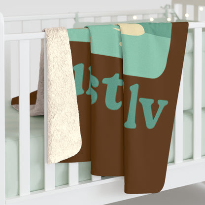 Manta Sherpa de paisaje de cascada, Diseño  de naturaleza retro, manta de camping, regalo de montaña