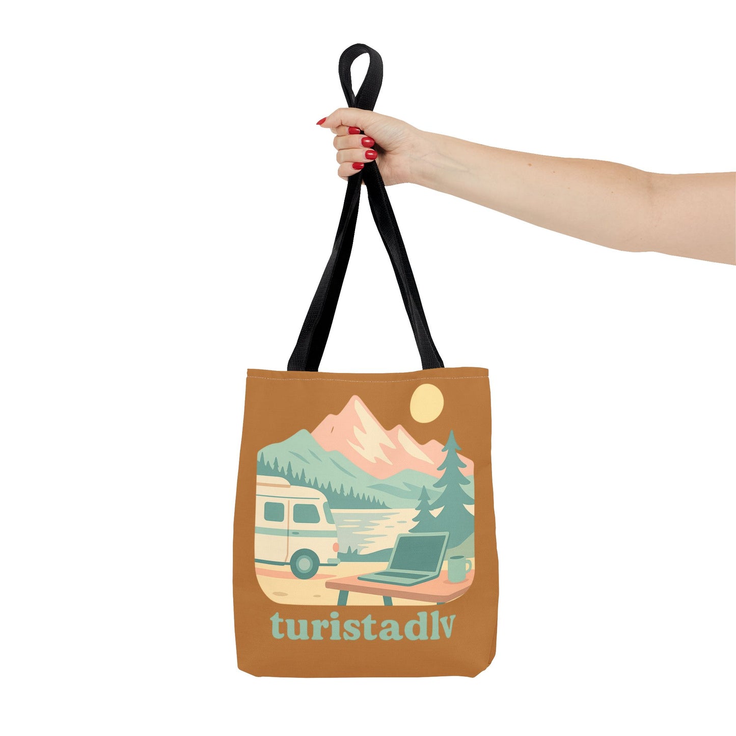 Bolso Tote Van Life, Ilustración de Montaña y Camper
