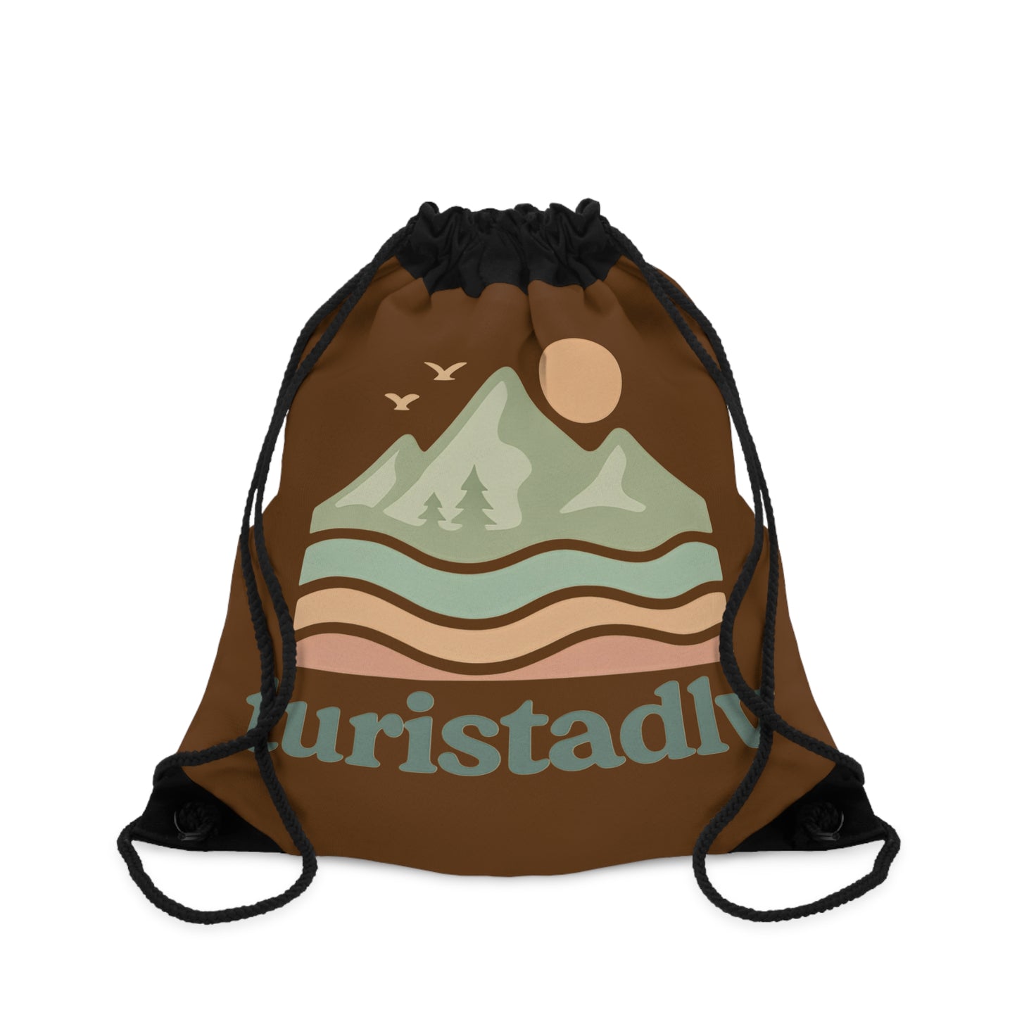 Bolsa con cordón de aventura al aire libre | Diseño de montaña, bolsa de gimnasio, mochila de senderismo, elementos esenciales de viaje, ecológico