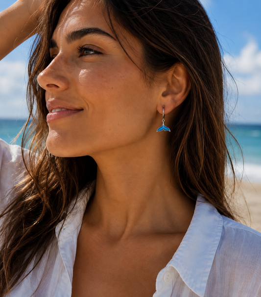 Pendientes de Aro de cola de ballena, cola de sirena, Pendientes de sirena, pendientes cola de ballena, sirena, aros, veraniego, surf, aretes.