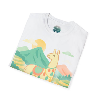 Camiseta Retro de Llama y Alpaca, Diseño de Perú