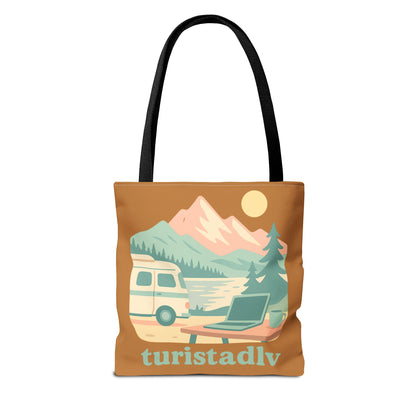 Bolso Tote Van Life, Ilustración de Montaña y Camper