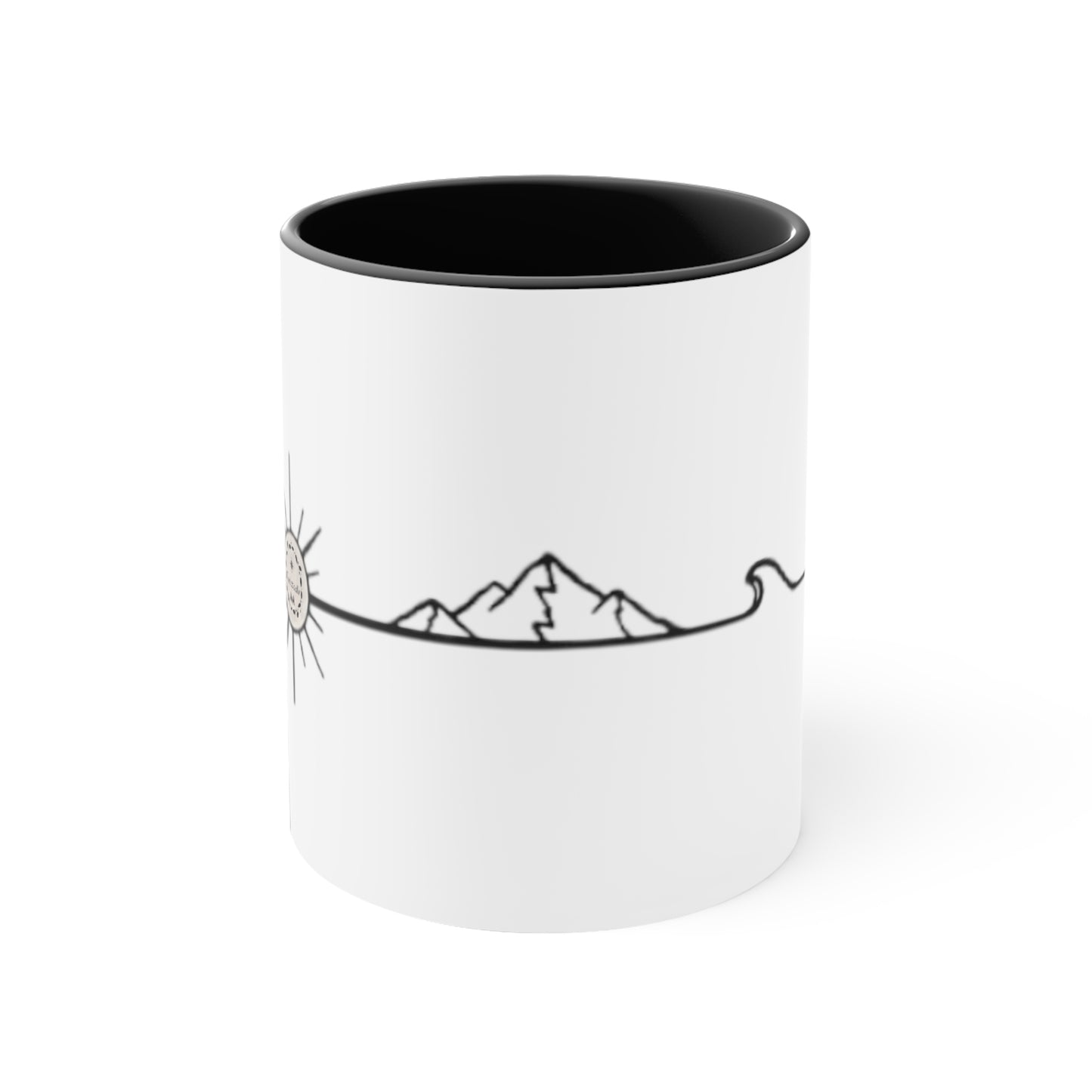 Taza de viajero, taza minimalista, regalo montaña, viajero,  regalo viajero, taza de viaje, taza de montaña, taza de regalo, taza bicolor.