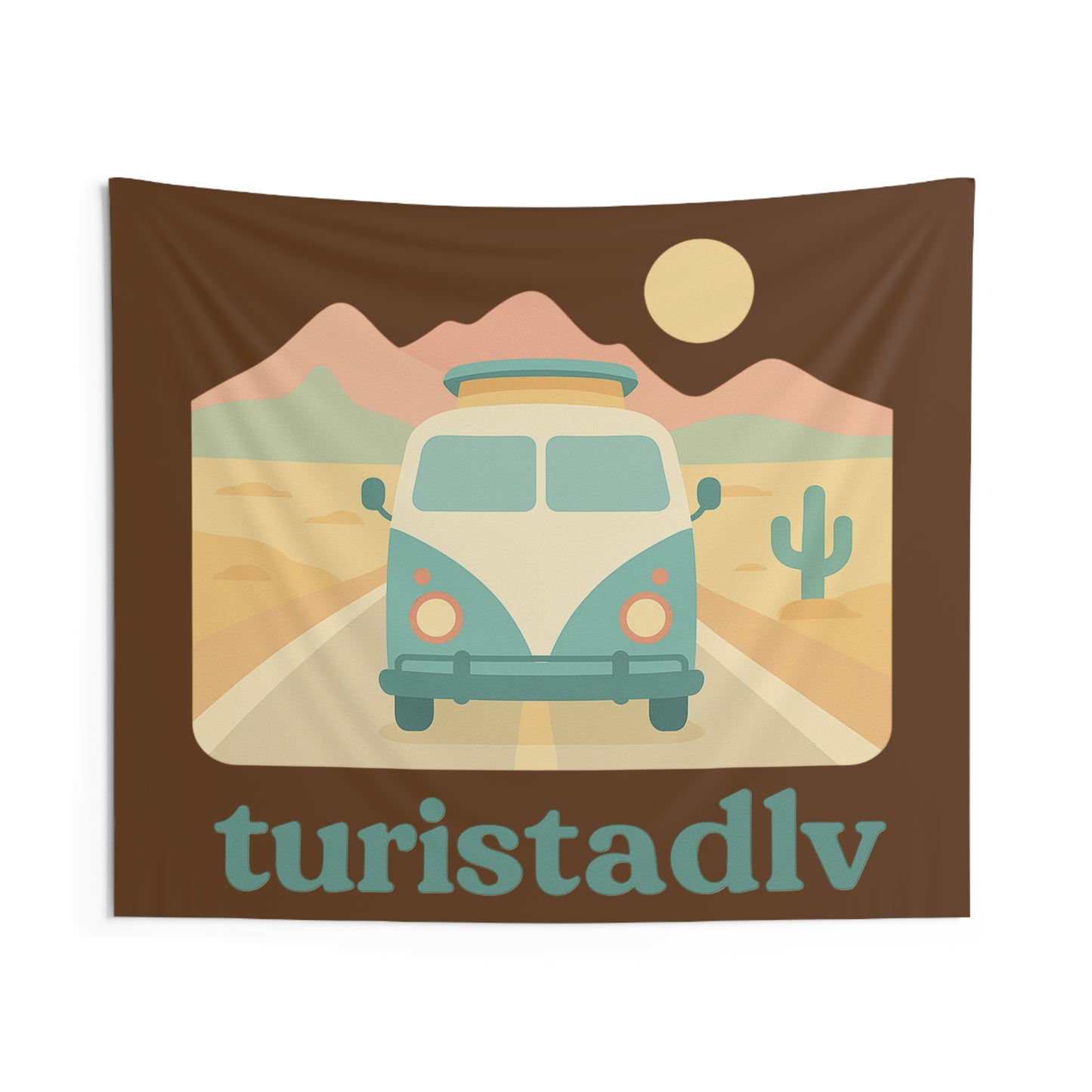 Tapiz Camper Vintage, Furgoneta Retro en el Desierto