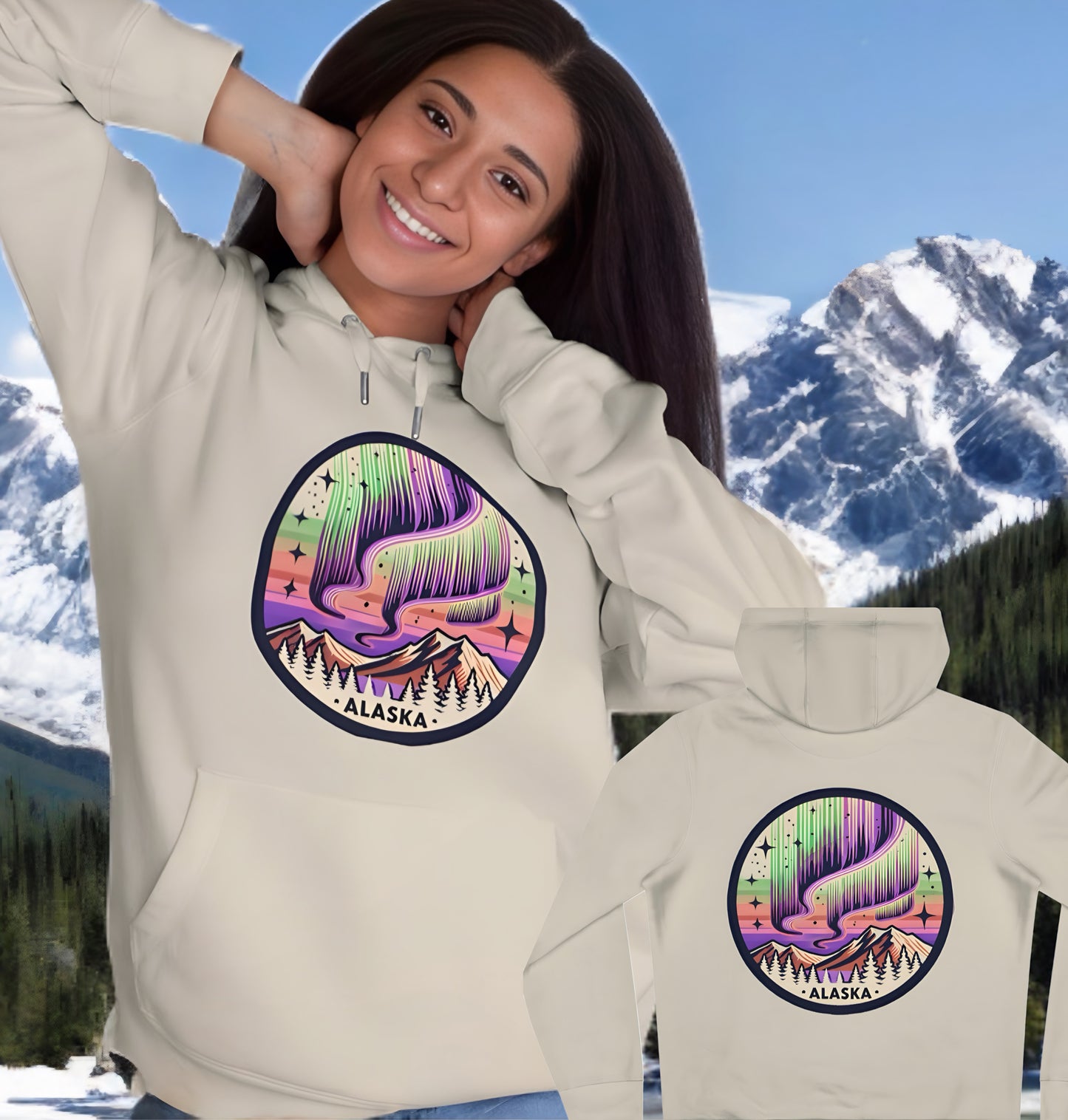 Sudadera de Fairbanks Alaska, suéter de Montaña, Aurora Boreal, exterior