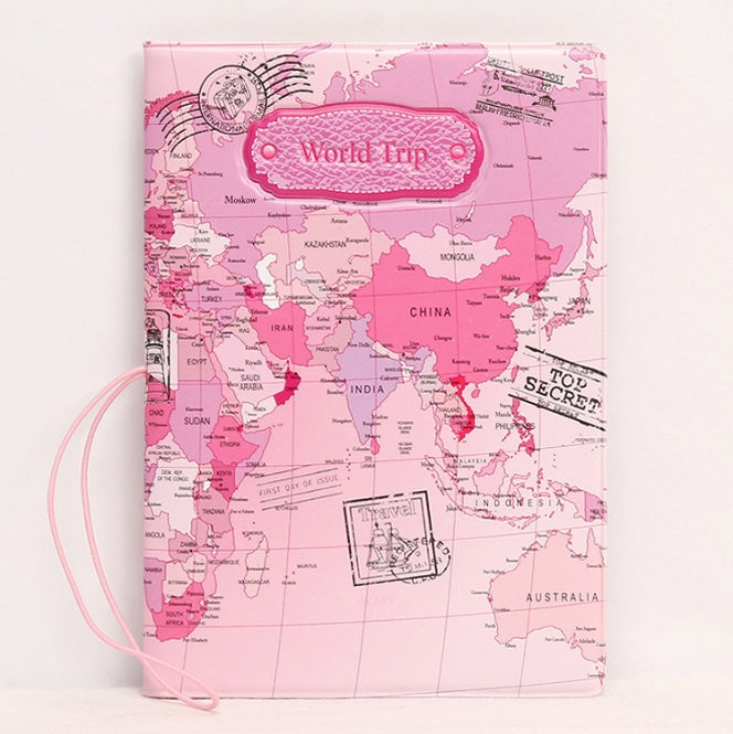 World map stereo passport holder, travel gift, traveler, passport, globetrotter