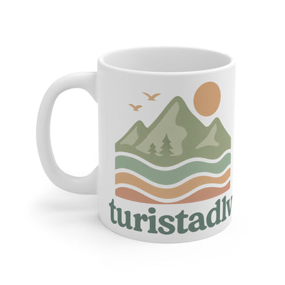 Taza de cerámica inspirada en la naturaleza para aventureros, perfecta para acampar, amantes del café, regalos, bebidas ecológicas, taza de citas inspiradoras