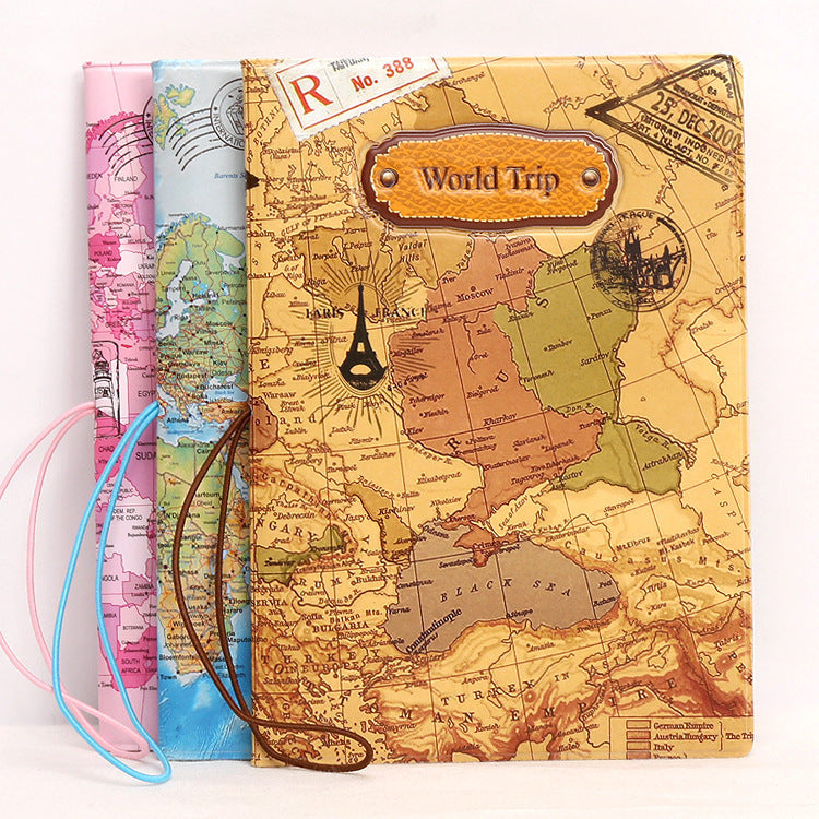 World map stereo passport holder, travel gift, traveler, passport, globetrotter