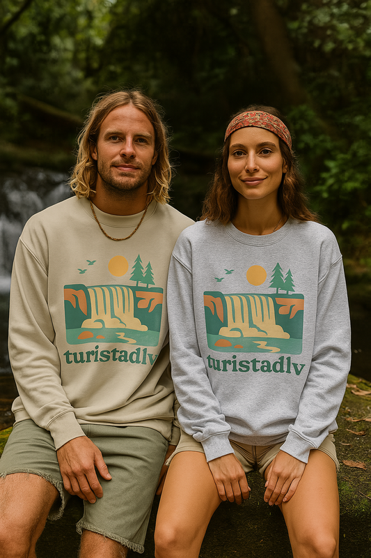 Sudadera de naturaleza, ropa para exteriores, suéter de cascada, regalo perfecto para los amantes de la naturaleza, ropa de viajes, río, mar.
