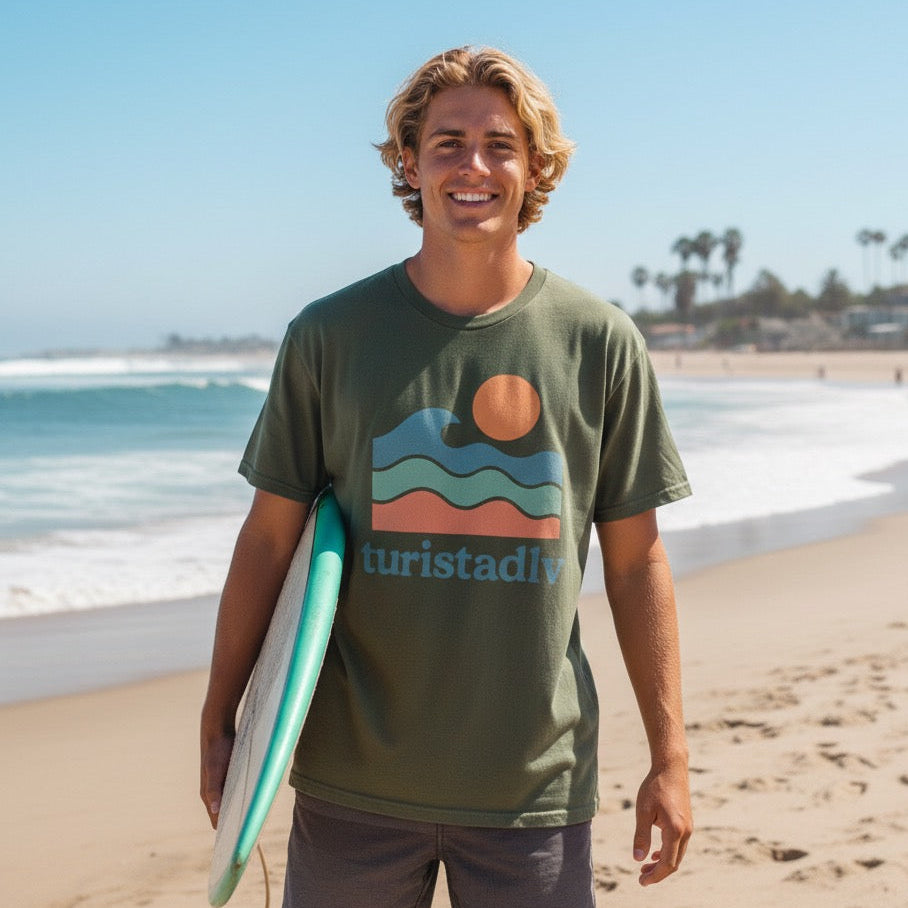 Camiseta de ola, Camiseta casual de verano, regalo de surf, regalo perfecto para los amantes del océano, ropa de vacaciones, camiseta gráfica de olas