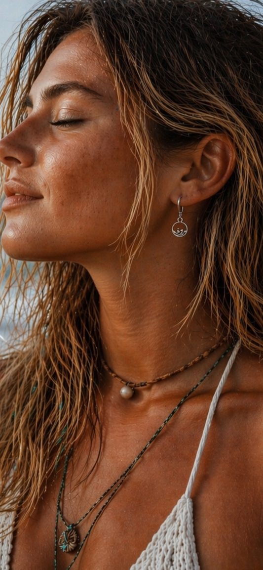 Pendientes Ola de Mar, Aros de Surf Minimalistas, Pendientes Surfer Mujer, Estilo Playa Boho Mediterráneo, Regalo Original de Verano